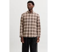Marrón Hombres Organic/Cotton Camisa Corte Regular XL EU