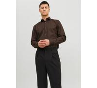 Marrón Hombres Organic/Cotton Camisa Formal Corte Slim M EU