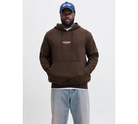 Marrón Hombres Organic/Cotton/Organic/Cotton/Recycled/Polyester Plus Size Sudadera Con Capucha Estampado EU7XL US5XL EU