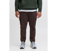 Marrón Hombres Organic/Cotton/Recycled/Cotton/Elastane Plus Size Pantalones Cargo Corte Slim Tapered 44/34 EU