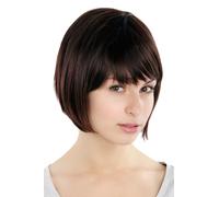 Marrón Medio Peluca Brown Bob Braun Raya Corto Cabello Aprox. 25CM 1239-2T33