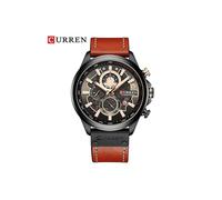 (Marrón negro) Relojes Curren para hombre, de marca de lujo, informal, con correa de cuero, deportivo,
