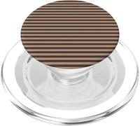 Marrón Rayado Horizontal Delgado Líneas Preppy Tan Rayas Girly PopSockets PopGrip para MagSafe