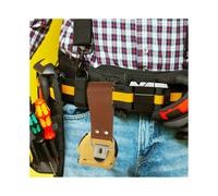 (Marrón) Soporte para cinta métrica duradero Bolsa de herramientas de cuero Cinturón Riñonera Seguro de trabajo