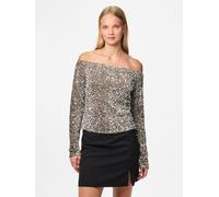 Marrón Top Con Hombros Caídos XS