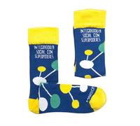 MARRON Y NEGRO - Calcetines Integrador/a Social con Superpoderes - Fabricado en España - Perfecto Regalo - Calcetines Originales - 80% algodón - Para Hombre y Mujer