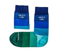 MARRON Y NEGRO - Calcetines Maldito Lunes - Fabricado en España - Perfecto Regalo - Divertido - Calcetines Originales - 80% algodón - Para Hombre y Mujer