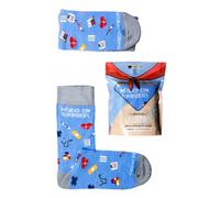 MARRON Y NEGRO - Calcetines Médico/a con Superpoderes - Fabricado en España - Perfecto Regalo - Divertido - Calcetines Originales - 80% algodón - Para Hombre y Mujer