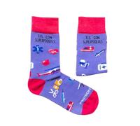 MARRON Y NEGRO - Calcetines TES con Superpoderes - Fabricado en España - Perfectos para Regalos - Divertido - Calcetines Originales - 80% algodón - Para Hombre y Mujer