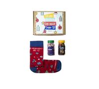 MARRON Y NEGRO Pack Navidad Por una Navidad tan Dulce con Calcetines y Pildoreros - Regalo Original con Diseño Exclusivo - Edición Especial Unisex