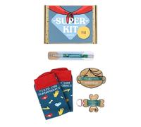 MARRON Y NEGRO - Pack regalo Calcetines Fisioterapeuta con Superpoderes - Incluye boli, pulsera y llavero - Perfectos para Regalos - Divertido - 80% algodón - Unisex - Talla de calcetín (41-45).