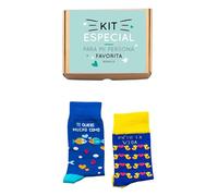 MARRON Y NEGRO - Pack regalo Calcetines Pa' To La Vida + Te Quiero Mucho Como La Trucha Al Trucho - 80% algodón (FR/ES, Números, 35, 40, Regular, Regular, Estándar, Variado)