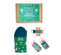 MARRON Y NEGRO - Pack regalo Papá Eres un Partidazo - Incluye llavero y bote de chuches - 80% algodón - Hombre - Perfecto Regalo - Dia del Padre -Talla de calcetín (41-45).