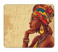 Marrone Tappetino Mouse Piccolo 230x180x3mm, Tappetino Scrivania con Bordo Cucito, Mousepad Impermeabile e Antiscivolo, Pratica e Facile da Pulire, Accessori Gaming, Regalo Uomo, Donne Africane A-7782