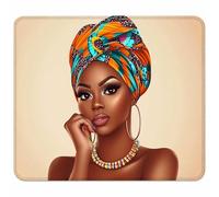 Marrone Tappetino Mouse Piccolo 260x220x3mm, Tappetino Scrivania con Bordo Cucito, Mousepad Impermeabile e Antiscivolo, Pratica e Facile da Pulire, Accessori Gaming, Regalo Uomo, Donne Africane U-8255