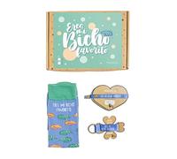 MARRONYNEGRO - Pack Calcetines Eres Mi Bicho Favorito - Incluye pulsera y llavero - Para San Valentín, Parejas y Familia - 80% algodón - Unisex - Talla de calcetín (35-40).