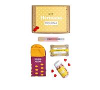 MARRONYNEGRO - Pack regalo Calcetines Hermana Molona - Incluye boli, pulsera, llavero y bote de chuches - 80% algodón - Mujer - Talla de calcetín (35-40).