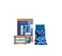 MARRONYNEGRO - Pack regalo Calcetines Papá Molón - Incluye boli, pulsera, llavero y bote de chuches - 80% algodón - Hombre - Talla de calcetín (41-45).