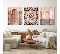 Marroquí Arquitectura FotografíA Poster Impresiones Pared Decoracion Lienzo Pintura Mosaico Pared Cuadros Pared Arte Para Sala Hogar Decoracion Sin Marco 40×50cm×3pcs