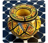 Marroquí cenicero cenicero cerámica Wind Cenicero Cenicero Orient Deko grande, gres, amarillo, tamaño