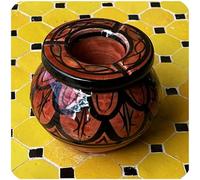 Marroquí cenicero cenicero cerámica Wind Cenicero Cenicero Orient Deko pequeño, gres, rojo, Klein