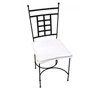 Marroquí mediterraner Hierro silla de jardín silla balcón silla silla de metal, forjado a mano Atenas - Incluye Cojín para silla