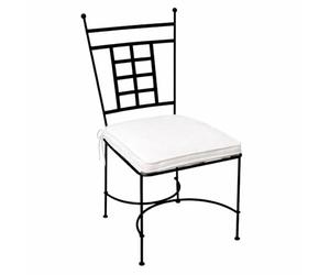 Marroquí mediterraner Hierro silla de jardín silla balcón silla silla de metal, forjado a mano Atenas - Incluye Cojín para silla