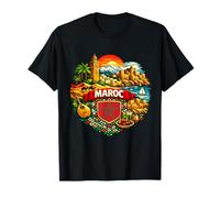 Marruecos Desierto mar Kasbah y té estilizado de Menta Camiseta