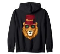 Marruecos León Gafas de Sol Bandera Colores Arte Sudadera con Capucha