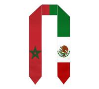 Marruecos Marroquíes México Mexicano Mex Bandera Graduación Estola/Chale/Bufanda/Banda Estudiante en el Extranjero Estudiantes de Estudios Internacionales 2026/2026 Graduados Chales Unisex Adulto