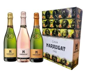 Marrugat Pack Premium de Cavas, Set de 3 Botellas, Gran Reserva Brut Nature Millésime, Brut Reserva Imperial y Rosé, Elaborado en Penedès, 11.5% Vol