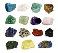 Marrywindix Juego de piedras curativas naturales de 15 chakras para yoga, meditación, reiki, curación y trabajo energético, 15 unidades (paquete de 1), piedra