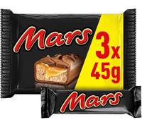 Mars, Barrita de Chocolate con Leche, Crema de Turrón y Caramelo, Pack de 3, Ideal para Calendario Adviento Chocolate y Bombones, 3 x 45 g