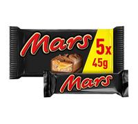 Mars, Barrita de Chocolate con Leche, Crema de Turrón y Caramelo, Pack de 5, Ideal para Calendario de Adviento y para Regalo, 5 x 45 g