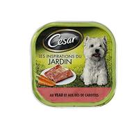 Mars Cesar Les Inspirations du Jardin - Barquettes de Veau en terrine pour Chien Adulte, 20 barquettes de 300g