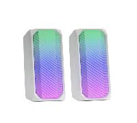 Mars Gaming MSRGB, Altavoces Gaming15W Bluetooth 5.0, Iluminación RGB, Full Mesh, 2 Drivers Activos, Blanco