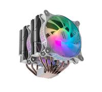 Mars Gaming MCPU-XT, Disipador CPU, Doble Torre Refrigeración, 6 Heatpipes HCT, TDP 300 W, 2 Ventiladores ARGB PWM 12 cm, Blanco