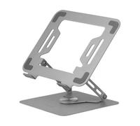 Mars Gaming MA-RSN, Soporte para Portátiles y Tablets hasta 17", Ajuste en Altura + Inclinación + Rotación 360º, Stand Estructura Acero, Almohadillas Antideslizantes, Diseño Plegable Portátil, Negro