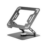 Mars Gaming MA-RSN, Soporte para Portátiles y Tablets hasta 17", Ajuste en Altura + Inclinación + Rotación 360º, Stand Estructura Acero, Almohadillas Antideslizantes, Diseño Plegable Portátil, Negro
