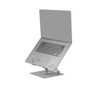 Mars Gaming MA-RSN, Soporte para Portátiles y Tablets hasta 17", Ajuste en Altura + Inclinación + Rotación 360º, Stand Estructura Acero, Almohadillas Antideslizantes, Diseño Plegable Portátil, Plata