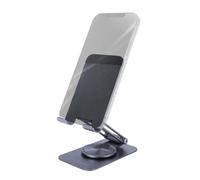 Mars Gaming MA-RSS, Soporte Plegable para Smartphone, Rotación Dinámica 360º + Ajuste en Altura y Ángulo 180º, Soporte Teléfono Móvil Portátil de Aluminio, Antideslizante, Gris Oscuro