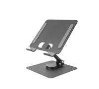 Mars Gaming MA-RST, Soporte para Tablet y Convertibles 2en1 hasta 13", Giratorio 360º + Ajustable en Altura y Ángulo 180º, Soporte Tablet Plegable de Acero Liviano, Antideslizante, Negro