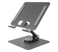 Mars Gaming MA-RST, Soporte para Tablet y Convertibles 2en1 hasta 13", Giratorio 360º + Ajustable en Altura y Ángulo 180º, Soporte Tablet Plegable de Acero Liviano, Antideslizante, Negro
