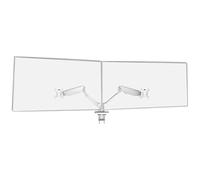 Mars Gaming MARM-PRO2, Soporte para Monitor Dual con Doble Muelle de Gas hasta 27”, Movimiento Articulado 360° y Altura Regulable, Compatible con VESA 75x75 y 100x100, Blanco