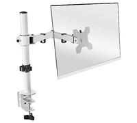 Mars Gaming MARM1, Soporte de Monitor de Brazo para Pantallas hasta 32”, Articulado y Regulable en Altura, Estructura Robusta, Compatible con VESA75 y VESA100, Blanco