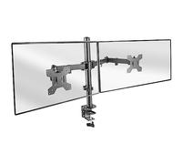 Mars Gaming MARM2 Negro, Soporte de Monitor Dual de Brazo para Pantallas hasta 27”, Articulado y Regulable en Altura, Estructura Robusta, Compatible con VESA75 y VESA100