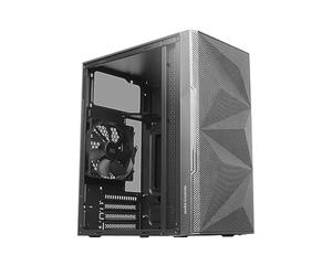 Mars Gaming MC-1500, Caja Compacta MicroATX, Ventana Lateral Cristal Templado, Diseño Frontal Total-Mesh Geométrico, 1x Ventilador FDB Ultra-Silencioso 120mm, Negro