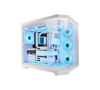 Mars Gaming MC-3TCORE, Caja Gaming Custom ATX, Triple Ventana Cristal Templado Extraíble, Cámara Dual, Semitorre Compatible con Placas Base de Conector Inverso, Soporte Refrigeración Líquida, Blanco