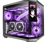 Mars Gaming MC-3TCORELCD Caja Gaming ATX, Pantalla IPS 7,2” Personalizable, Triple Cristal Templado Extraíble, Estructura Doble Cámara Lateral, Soporte de Refrigeración Líquida hasta 360mm, Caja PC