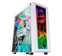 Mars Gaming - MC-ART Blanco, Caja PC Gaming ATX, Doble Cristal Templado Dibujable, ARGB 12 Modos, Ventilador 12 cm